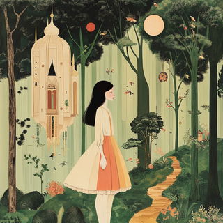 Halation Borough style, Midjourney V6.1: retro fairy-tale illustration