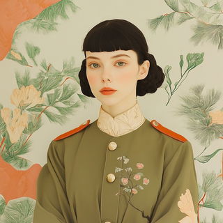 Halation Borough style, Midjourney V6.1: photographic portrait of female protagonist