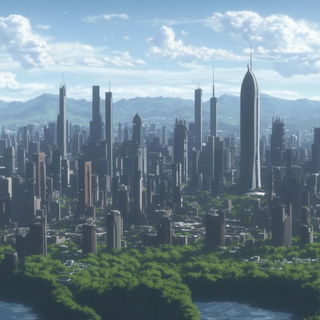 Trogon Abyss style, Midjourney V6.1: megacity with futuristic bioarchitecture