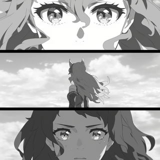 Trogon Abyss style, Midjourney V6.1: black-and-white manga comic strip