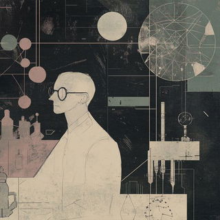 Gorewheel style, Midjourney V6.1: editorial illustration for popular scientific magazine cover
