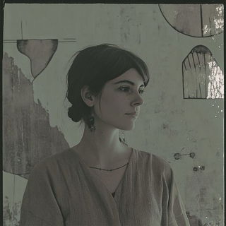 Gorewheel style, Midjourney V6.1: photographic portrait of female protagonist