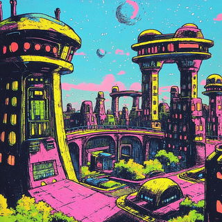 Ruin Kanji style, Midjourney V6.1: megacity with futuristic bioarchitecture