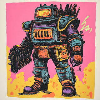 Ruin Kanji style, Midjourney V6.1: concept art character design of retropunk steam knight