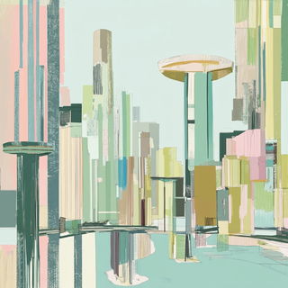 Hematite Signalworks style, Midjourney V6.1: megacity with futuristic bioarchitecture