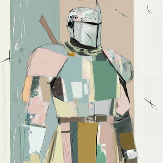 Hematite Signalworks style, Midjourney V6.1: concept art character design of retropunk steam knight