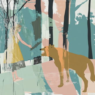 Hematite Signalworks style, Midjourney V6.1: retro fairy-tale illustration