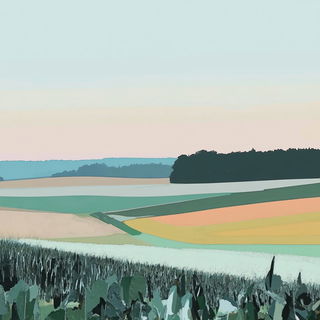 Hematite Signalworks style, Midjourney V6.1: realistic landscape photograph of quiet dawn