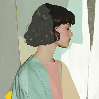 Hematite Signalworks style, Midjourney V6.1: photographic portrait of female protagonist