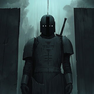 Folk Noir style, Midjourney V6.1: concept art character design of retropunk steam knight