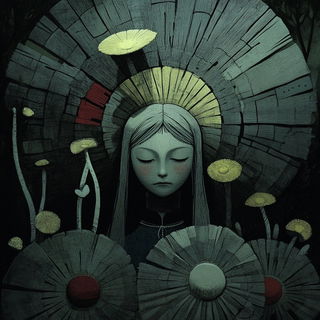 Folk Noir style, Midjourney V6.1: traditional folk art