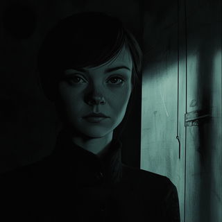 Folk Noir style, Midjourney V6.1: photographic portrait of female protagonist