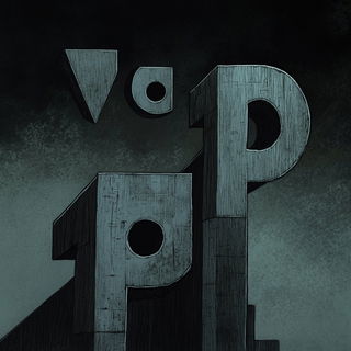 Folk Noir style, Midjourney V6.1: typographic composition with large letters