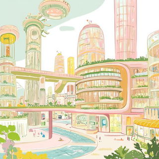 Chasuble Chromatics style, Midjourney V6.1: megacity with futuristic bioarchitecture