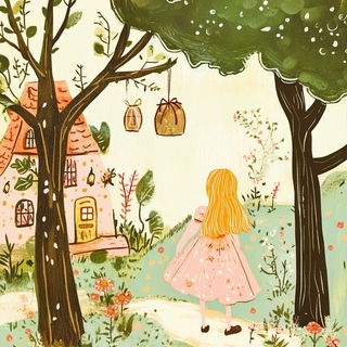 Chasuble Chromatics style, Midjourney V6.1: retro fairy-tale illustration