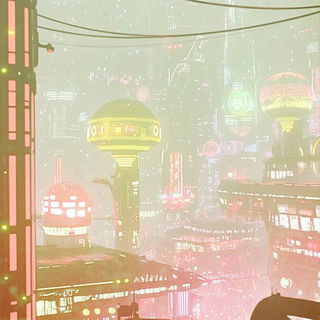 Chasuble Chromatics style, Midjourney V6.1: cinematic shot from sci-fi movie