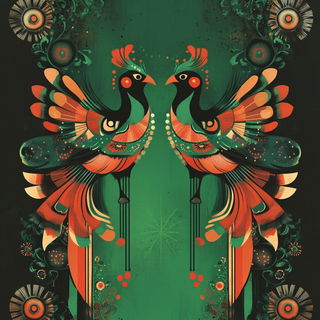 Plaster Dovetail style, Midjourney V6.1: traditional folk art