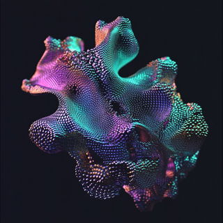 Blackwork Mosaicism style, Midjourney V6.1: abstract 3D render