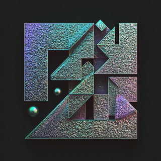 Blackwork Mosaicism style, Midjourney V6.1: typographic composition with large letters