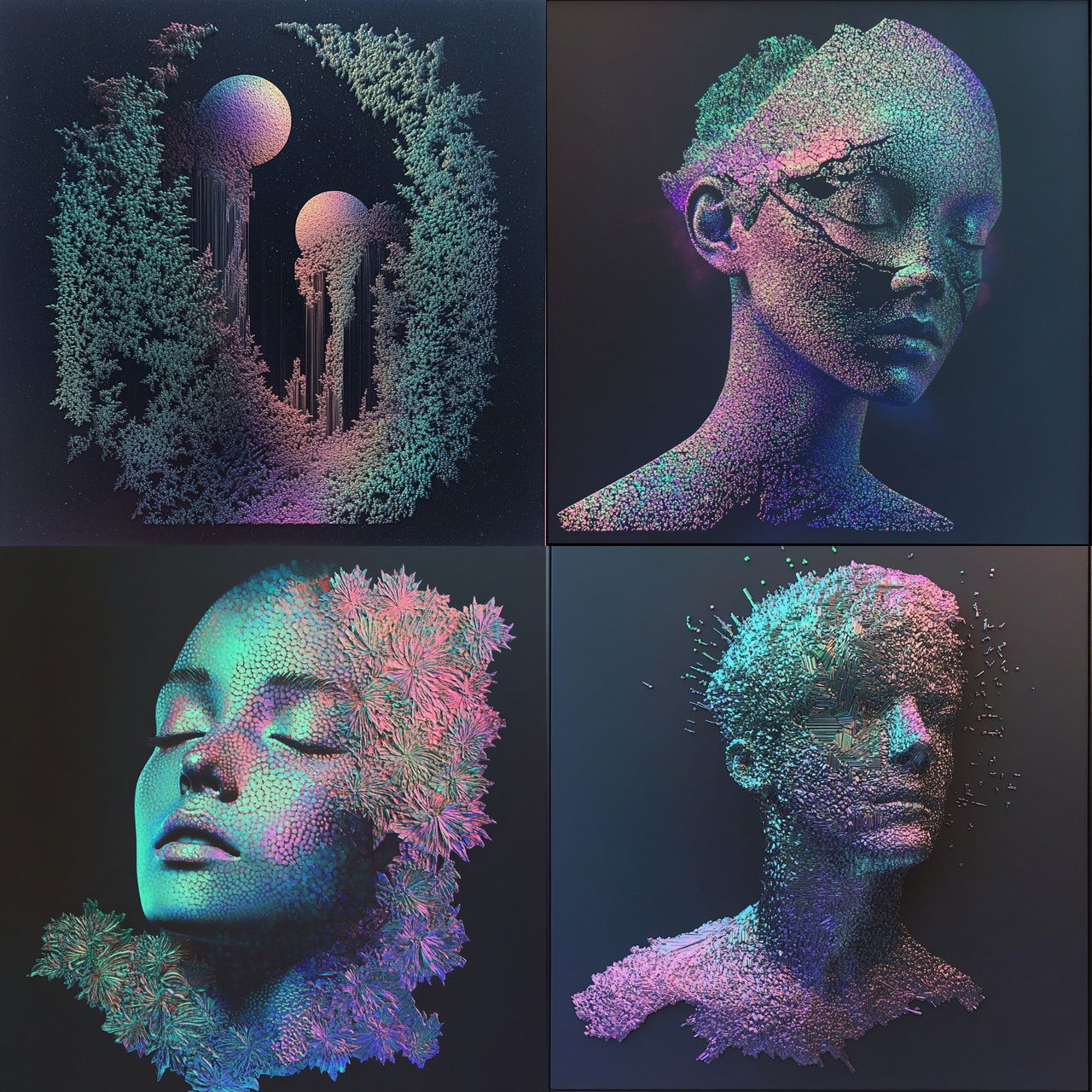 Blackwork Mosaicism style, Midjourney V6.1, render 1 of 4