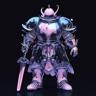 Portalvault style, Midjourney V6.1: concept art character design of retropunk steam knight