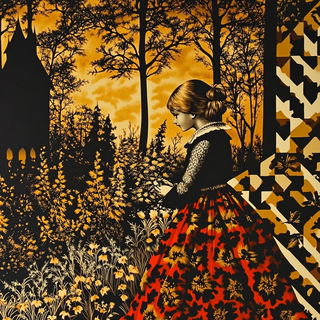 Redswell style, Midjourney V6.1: retro fairy-tale illustration