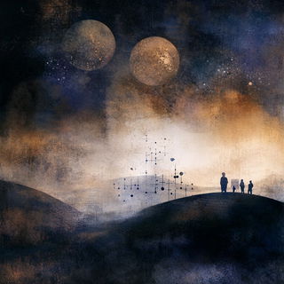 Adobe Horizonism style, Midjourney V6.1: editorial illustration for popular scientific magazine cover