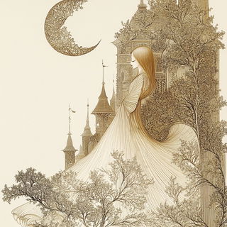 Brushscar Tropic style, Midjourney V6.1: retro fairy-tale illustration