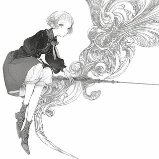 Brushscar Tropic style, Midjourney V6.1: black-and-white manga comic strip