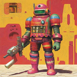Portalumina style, Midjourney V6.1: concept art character design of retropunk steam knight