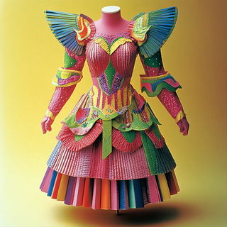 Portalumina style, Midjourney V6.1: haute-couture fashion outfit