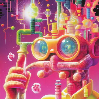 Portalumina style, Midjourney V6.1: editorial illustration for popular scientific magazine cover