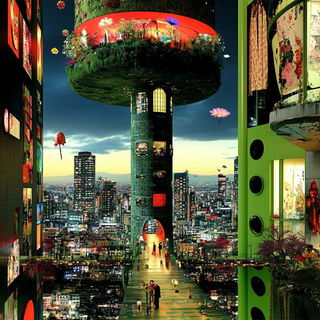 The Stormscale School style, Midjourney V6.1: megacity with futuristic bioarchitecture