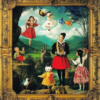 The Stormscale School style, Midjourney V6.1: classical 18th-century oil painting