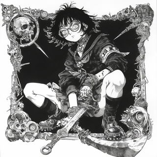 Autumnal Chinoiserie style, Midjourney V6.1: black-and-white manga comic strip