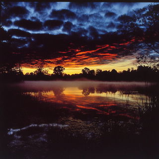 Autumnal Chinoiserie style, Midjourney V6.1: realistic landscape photograph of quiet dawn