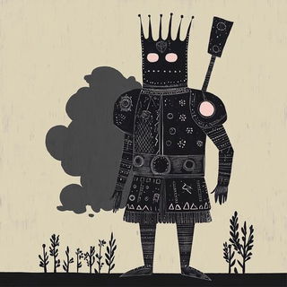 Apogee Television style, Midjourney V6.1: concept art character design of retropunk steam knight