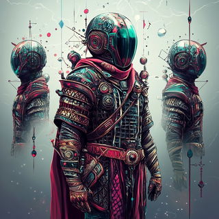 Ornacircle style, Midjourney V6.1: concept art character design of retropunk steam knight