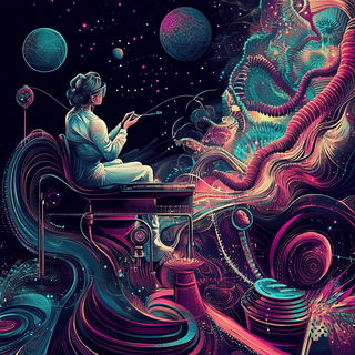 Ornacircle style, Midjourney V6.1: editorial illustration for popular scientific magazine cover