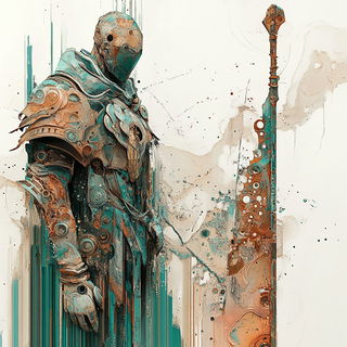 Sundial Chromapunk style, Midjourney V6.1: concept art character design of retropunk steam knight