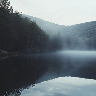 Signalgarden style, Midjourney V6.1: realistic landscape photograph of quiet dawn