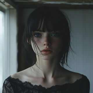 Signalgarden style, Midjourney V6.1: photographic portrait of female protagonist