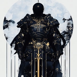 Stormhaul Inkway style, Midjourney V6.1: concept art character design of retropunk steam knight