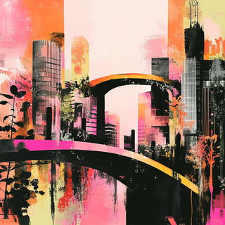 Faunafair style, Midjourney V6.1: megacity with futuristic bioarchitecture
