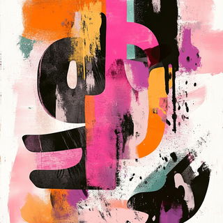 Faunafair style, Midjourney V6.1: typographic composition with large letters