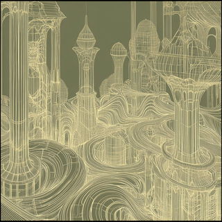 Torii Static style, Midjourney V6.1: megacity with futuristic bioarchitecture