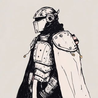 Splattermarine style, Midjourney V6.1: concept art character design of retropunk steam knight