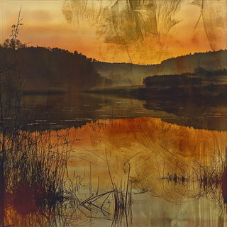 Faunabloom style, Midjourney V6.1: realistic landscape photograph of quiet dawn