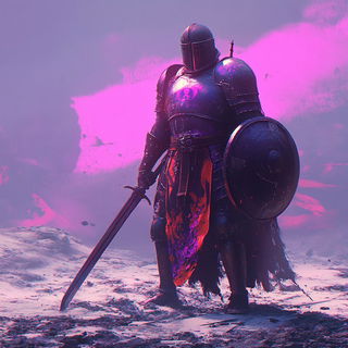 Contourgloam style, Midjourney V6.1: concept art character design of retropunk steam knight