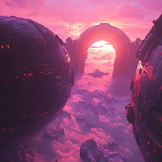 Contourgloam style, Midjourney V6.1: cinematic shot from sci-fi movie